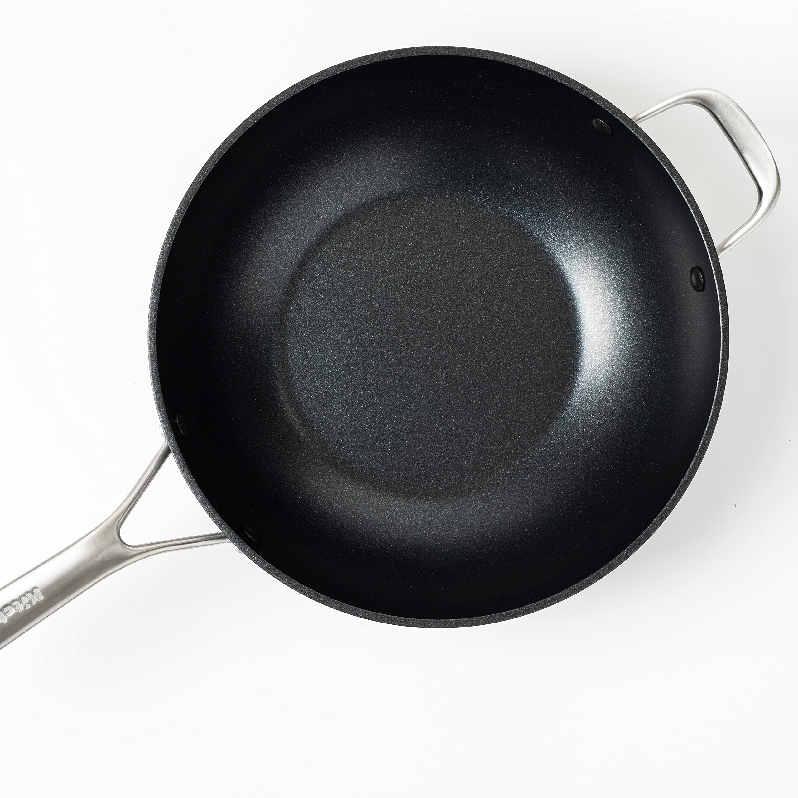 KitchenAid Forged Hardened Aluminum Non-Stick Wok Pan - 30cm/5L, Induction Compatible, Oven & Dishwasher Safe - Perfect for Stir-Frying, Sautéing & Asian Cooking