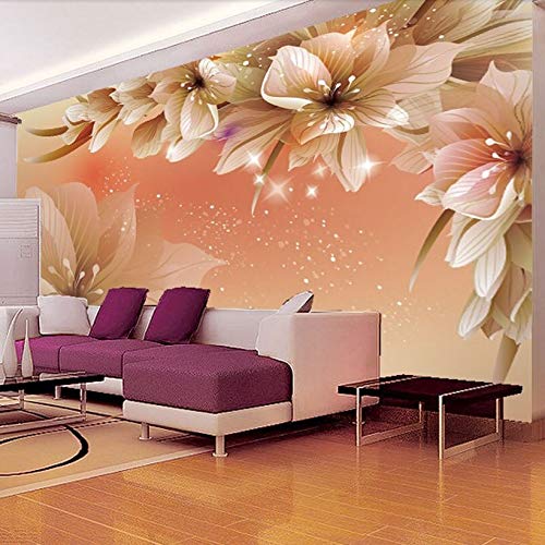 3D Modern Floral Wallpaper for Living Room & Bedroom - Peel and Stick Wall Mural Decor, TV Background, Home Art Sticker - Perfect for Home Renovation, Apartment Decor, and DIY Interior Design Projects