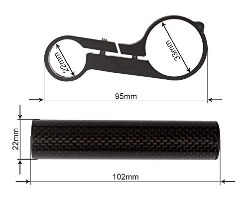 Carbon Fiber Bike Handlebar Extender - Universal Tube Extension Bracket for Road Bicycle Light, Speedometer & Headlight Mount | Perfect for Night Riding & Cycling Accessories Installation