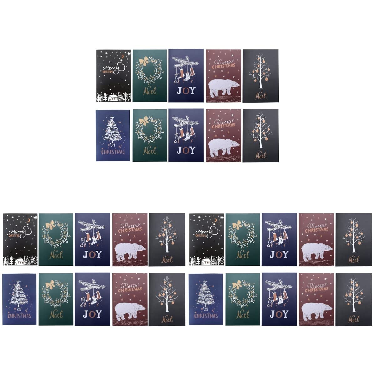 NOLITOY 30 Pcs Christmas Greeting Cards Set with Envelopes - Merry Holiday Cards for Family & Friends - Perfect for Office, School, and Home Decorations