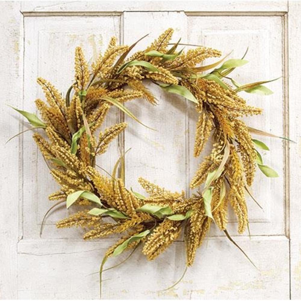 Mustard Heather Wreath - Elegant Floral Home Decor for Front Door, Wall, or Table - Perfect for Fall, Christmas, and Wedding Decorations