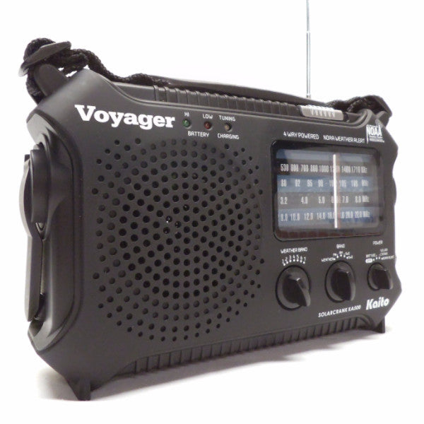 Kaito KA500 Voyager Emergency Solar Crank Weather Radio - Portable AM/FM/NOAA with Flashlight & Phone Charger for Outdoor Camping, Hiking, and Emergency Preparedness