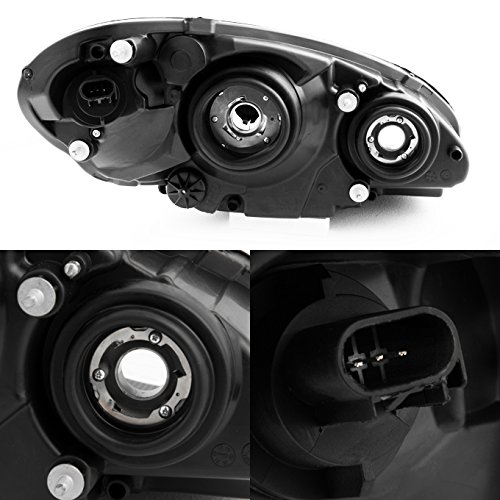 AKKON Replacement Headlights for Chrysler PT Cruiser - Black Bezel Headlamp Assembly Pair (Driver & Passenger Side) | OE Style Direct Fit | Perfect for Night Driving & Car Restoration Projects