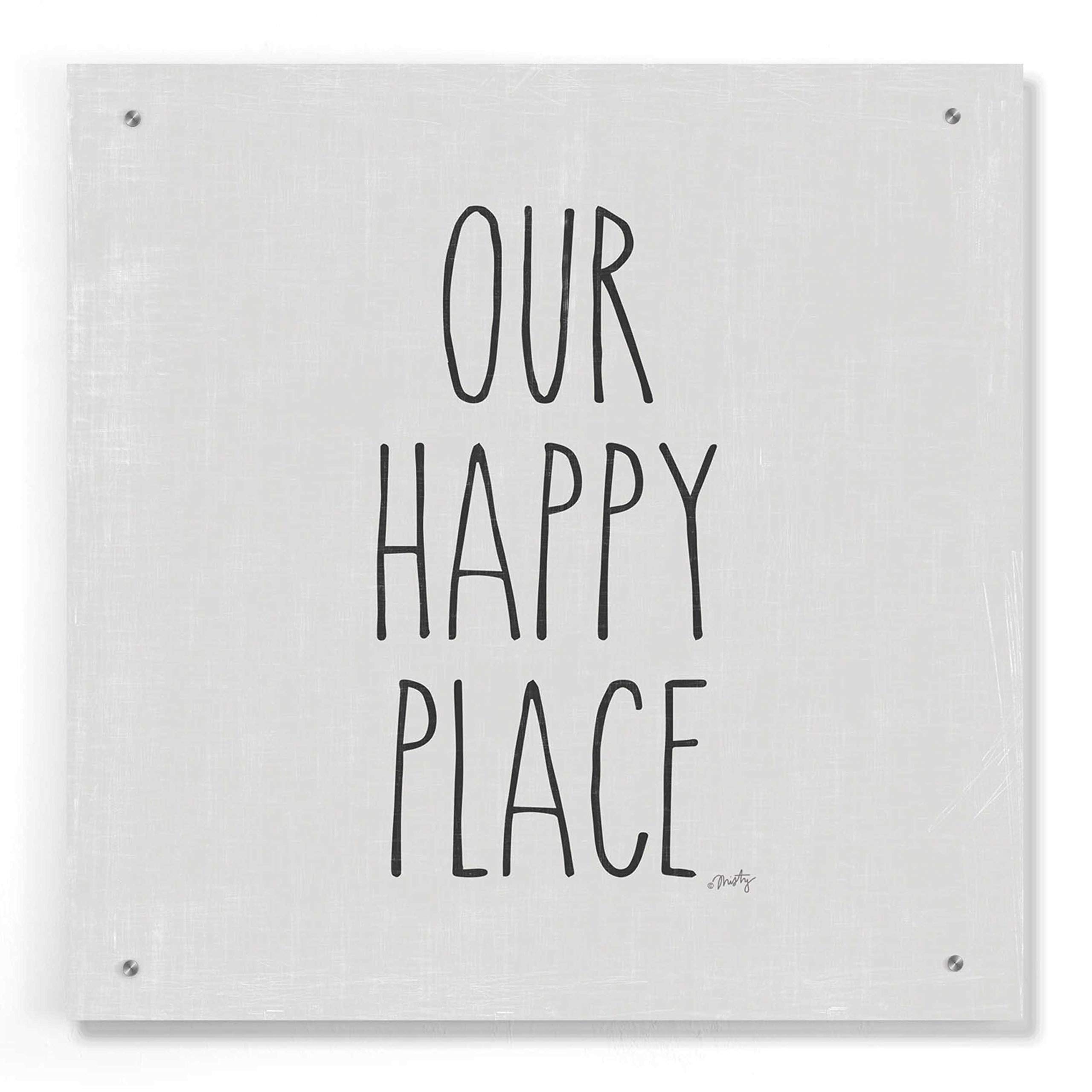 Epic Art 'Our Happy Place' by Misty Michelle - 24x24 Inch Acrylic Glass Wall Decor - Modern Abstract Painting for Living Room, Bedroom & Office