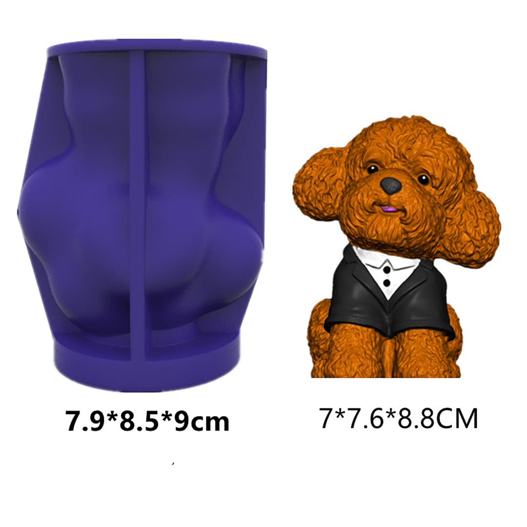3D Silicone Dog Candle & Soap Molds - Pug Teddy Dog Fondant Chocolate Cake Baking Molds for DIY Art Crafts | Perfect for Birthday Parties, Wedding Decorations, and Home Baking Projects