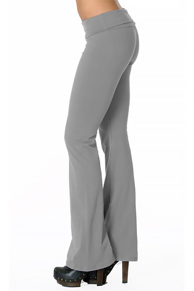 Premium USA-Made Cotton Yoga Flare Leggings - 26 Trendy Colors | Comfortable Stretchy Workout Pants for Yoga, Pilates & Lounge Wear