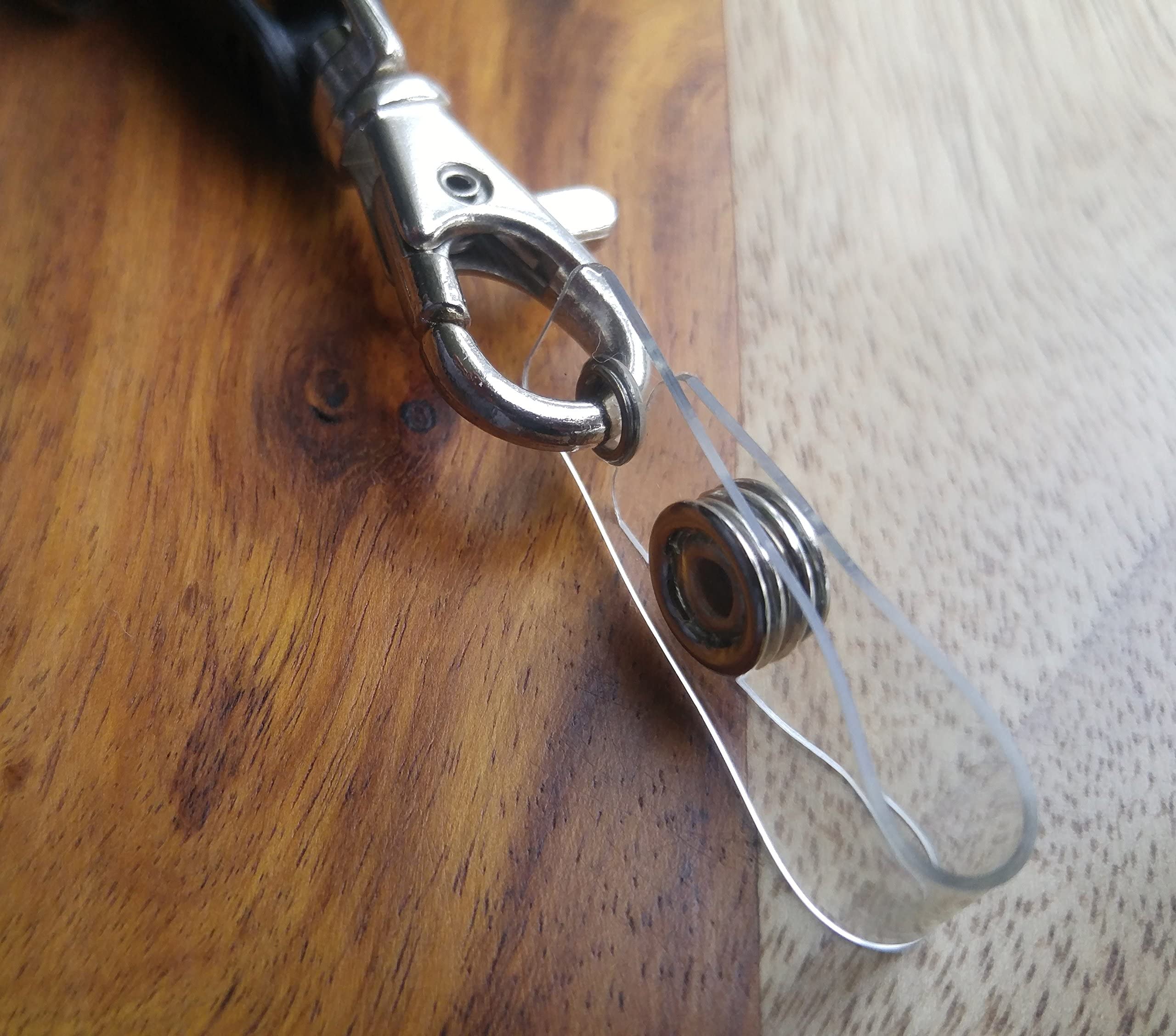 25 Pack Clear Vinyl ID Badge Holder Straps with Snap - for Lanyards & Key Rings - Office & Event Use