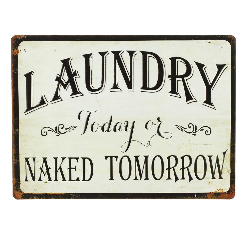 Set of 4 Vintage Laundry Wall Signs - 13.75