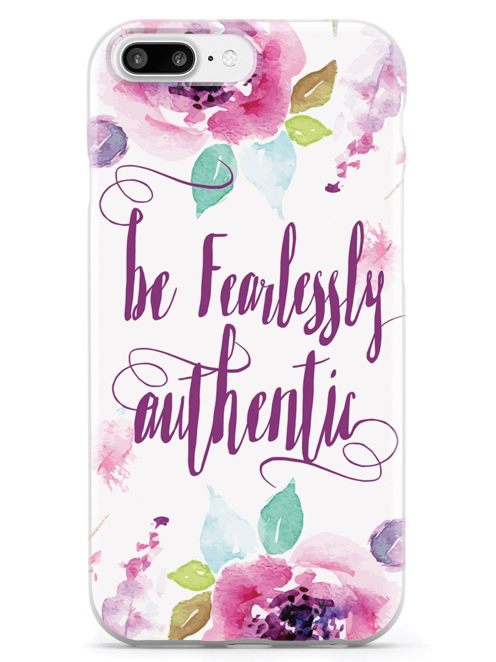 **Inspired Cases for iPhone 8 Plus - 3D Textured Protective Phone Cover - Shockproof & Slim Design - Be Fearlessly Authentic - Perfect for Work, Travel & Everyday Use**