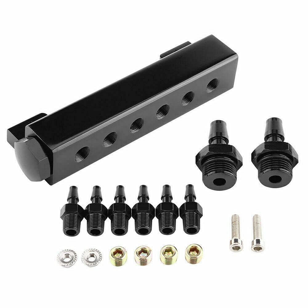 6 Port Vacuum Block Intake Manifold Kit - 1/8