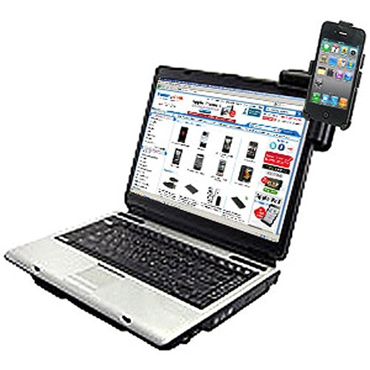 Amzer Universal Laptop Mobile Connect with Custom Holder for iPhone 4 - Perfect for Work, Travel & Hands-Free Calling