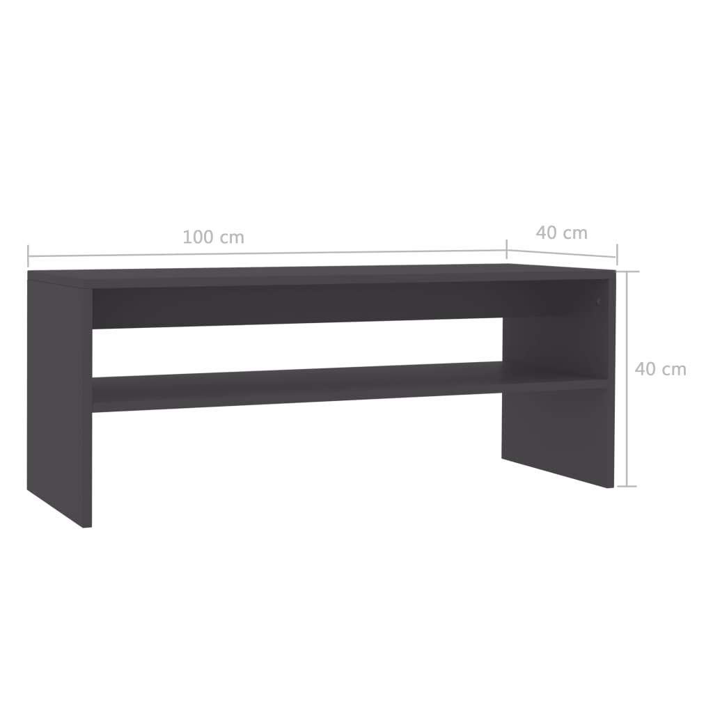 Modern Rectangular Coffee Table with Storage Shelf - Elegant Cocktail Table, Sofa Table & Side Table in Gray | Perfect for Living Room, Lounge & Office Spaces