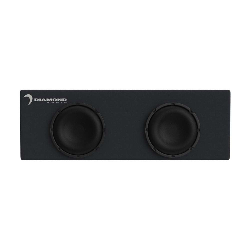Diamond Audio DESMB10DA 10-Inch 1600W Peak Power 2-Ohm Slot Vented Active Subwoofer Enclosure - Perfect for Car Audio Systems & Bass Enhancement
