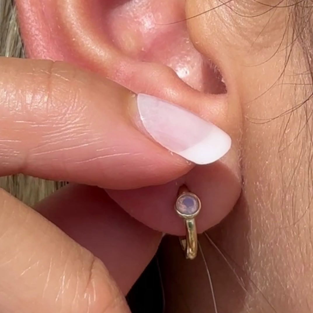 14K Yellow Gold Opal Huggie Earrings - Bezel Set for Secure Fit | Perfect for Everyday Wear, Gifts & Special Occasions