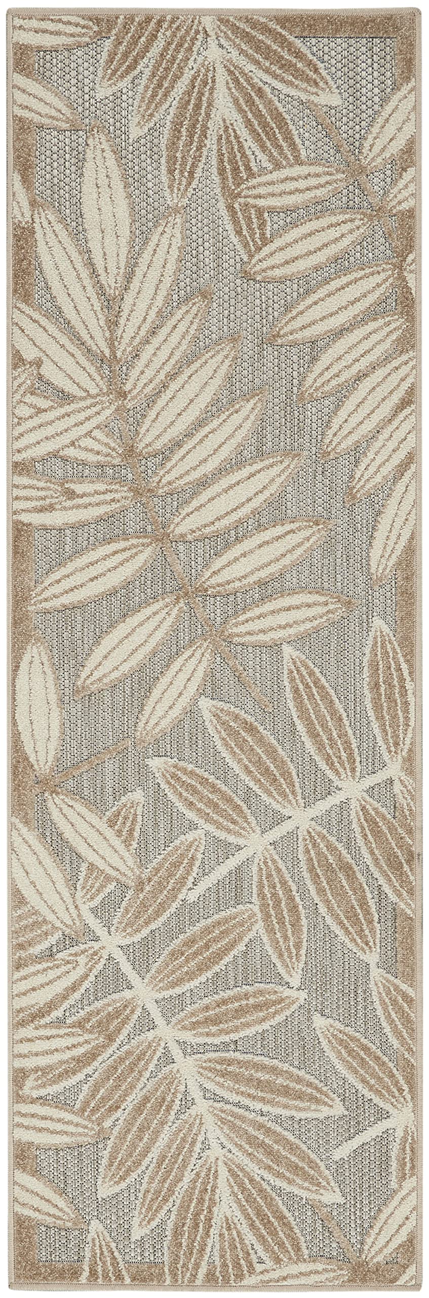 Nourison Aloha 2' x 6' Indoor/Outdoor Area Rug - Natural Fiber, Easy to Clean, Non-Shedding for Living Room, Bedroom, Dining Room, Deck, Patio & Backyard | Perfect for High-Traffic Areas & Outdoor Entertaining