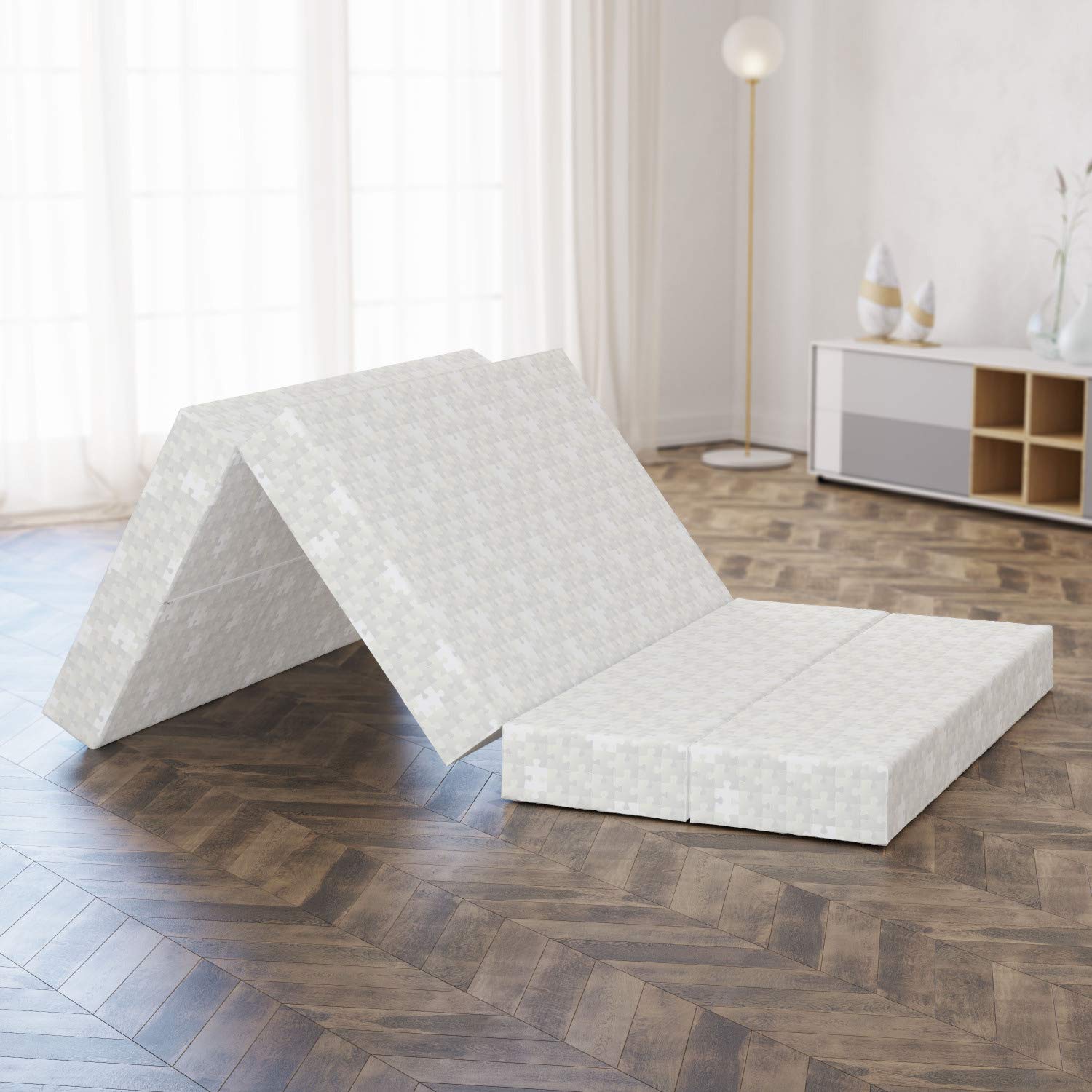 Ambesonne Grey Foldable Mattress for Gaming & Hobbies - 78.7