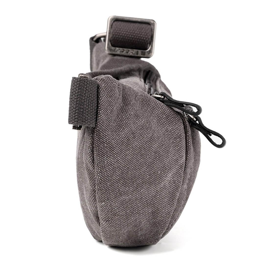 TRP1513 Troop London Classic Canvas Waist Bag (Charcoal) - Durable Crossbody Fanny Pack for Men & Women - Perfect for Travel, Hiking, and Everyday Use