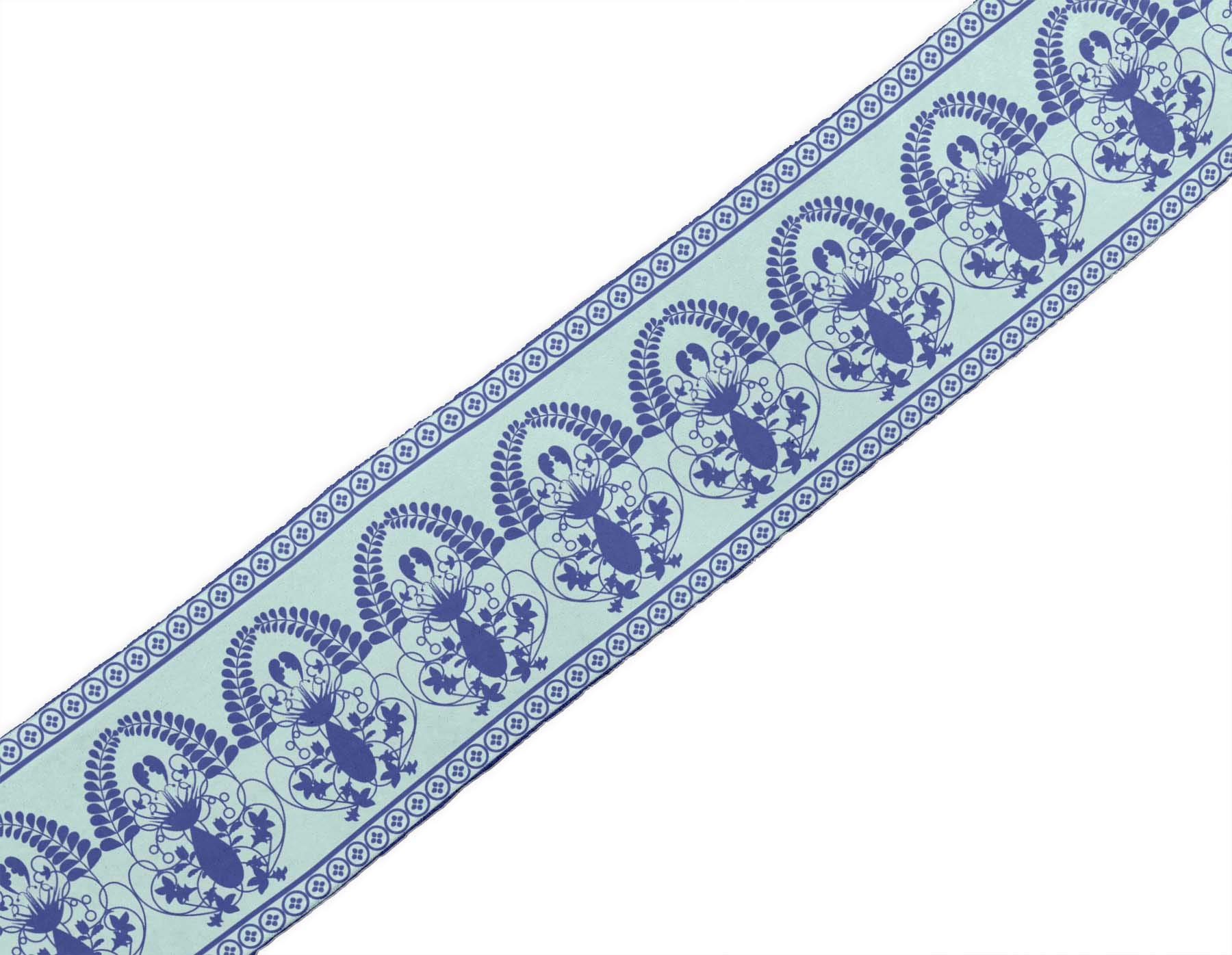 Green Leaves & Floral Printed Ribbon Trim - 9 Yard Dupion Fabric Lace for Sewing, Crafts & DIY Accessories (3 Inches Wide) - Perfect for Dressmaking, Home Decor & Gift Wrapping