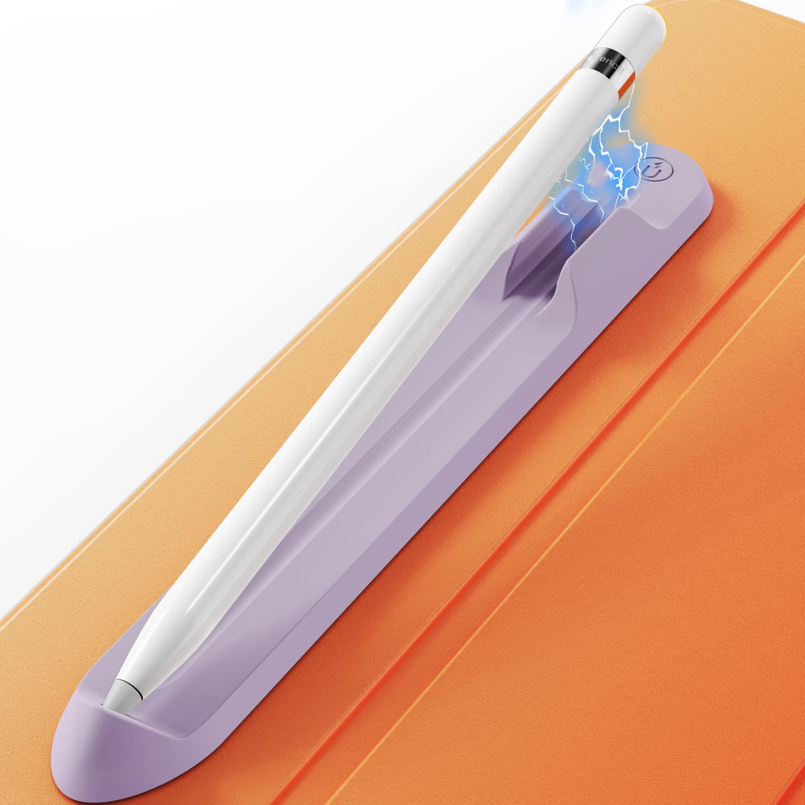 AhaStyle Magnetic Pencil Holder for Apple Pencil 1st/2nd Gen & iPad Pro - Strong Adhesive Sticker for iPad Pen & Stylus (Lavender) | Perfect for Office, School & Creative Work
