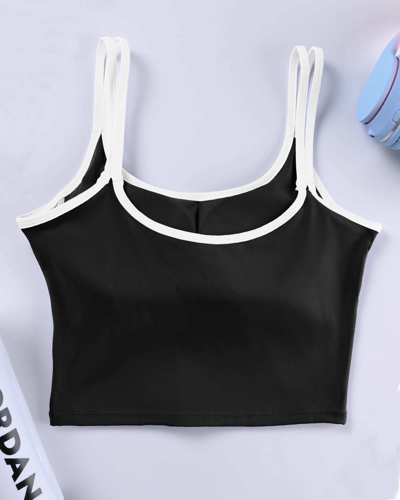 XUNYU Women's Longline Sports Bra - High Support Workout Top with Built-in Bra, Yoga Tank Top, Scoop Neck Athletic Shirt for Running, Gym & Yoga | Breathable & Comfortable Activewear