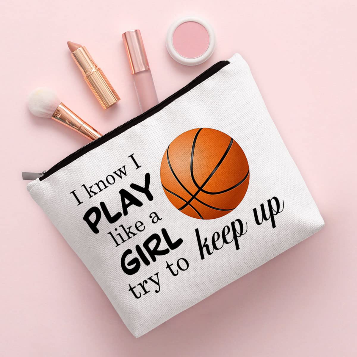 BiuNiuring Basketball Player Gifts for Men & Women - Premium Basketball Themed Makeup Bag for Sports Lovers - Perfect for Game Day, Travel & Gym Essentials Storage