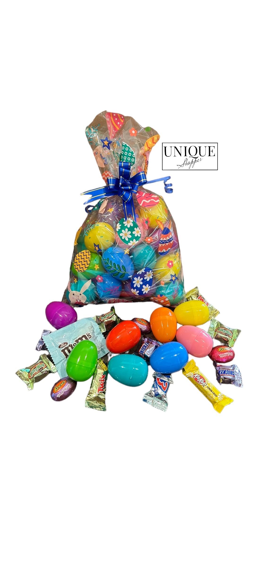 Pre-Filled Plastic Easter Eggs with Assorted Chocolate Candy - Hershey, M&M's, Mars - 25 Count Basket Stuffers for Easter Egg Hunts, Party Favors & Gift Baskets