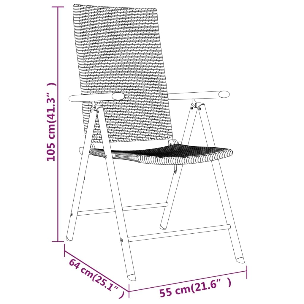 vidaXL 3-Piece Patio Dining Set - Outdoor Garden Furniture with Table and Chairs for Lawn, Yard, Terrace & Balcony - Durable Black Seating for Al Fresco Meals & Entertaining