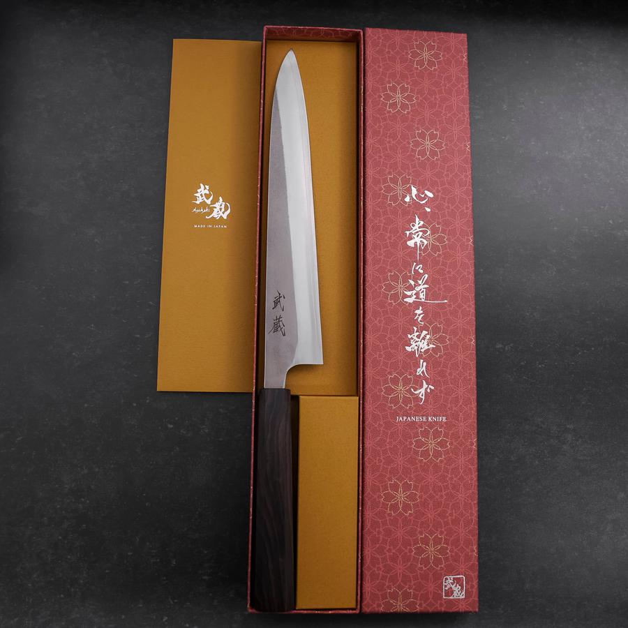 Premium Sujihiki Japanese Chef Knife 240mm - SKD11 Steel with Nashiji Finish & Ebony Handle - Perfect for Sushi, Sashimi, and Meat Slicing