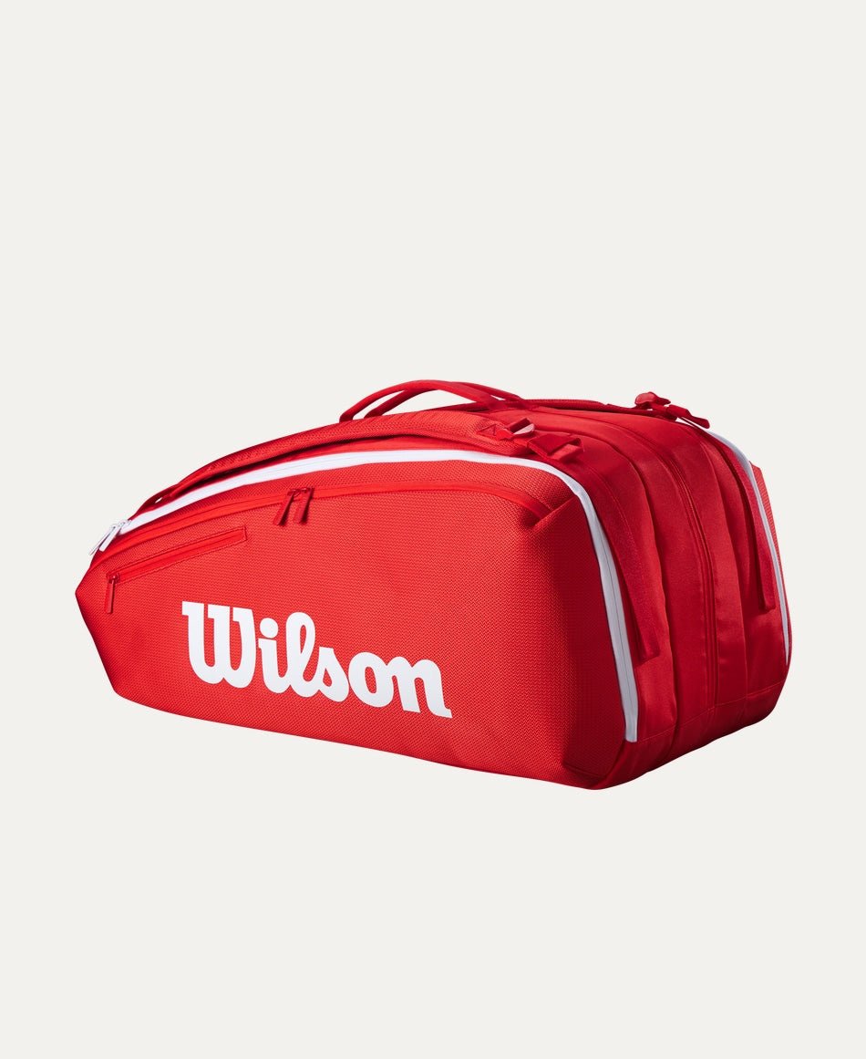 Wilson Super Tour 15 Pack Tennis Bag - Premium Red (2025) | Durable Tennis Gear for Players & Coaches | Perfect for Tournaments, Practice & Travel