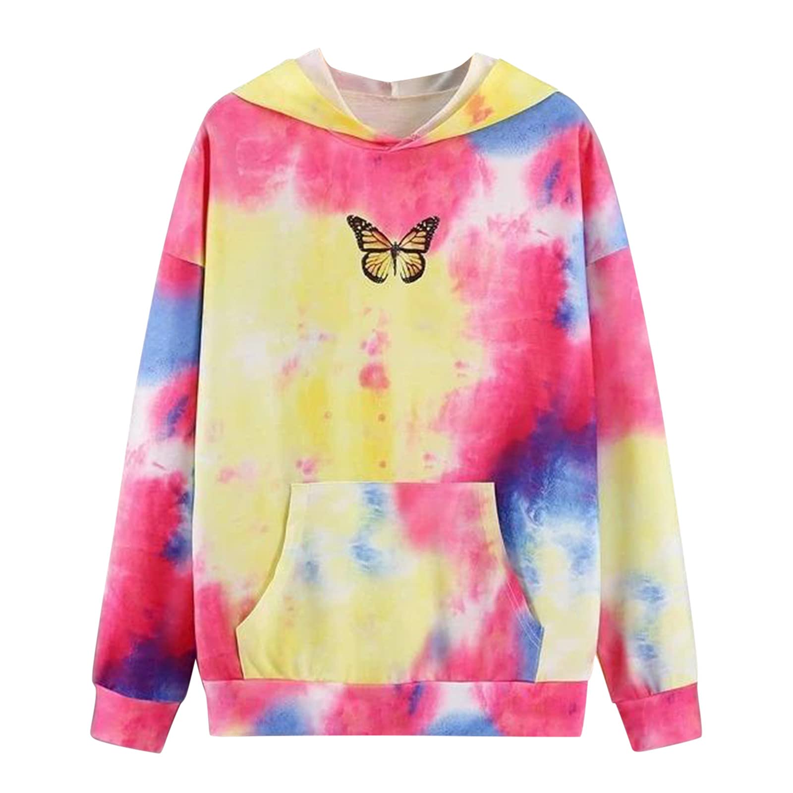 Women's Long Sleeve Workout Shirts - Cute Striped Cartoon Sweatshirt with Drawstring Hood | Casual Pullover Blouse for Gym, Yoga & Everyday Wear