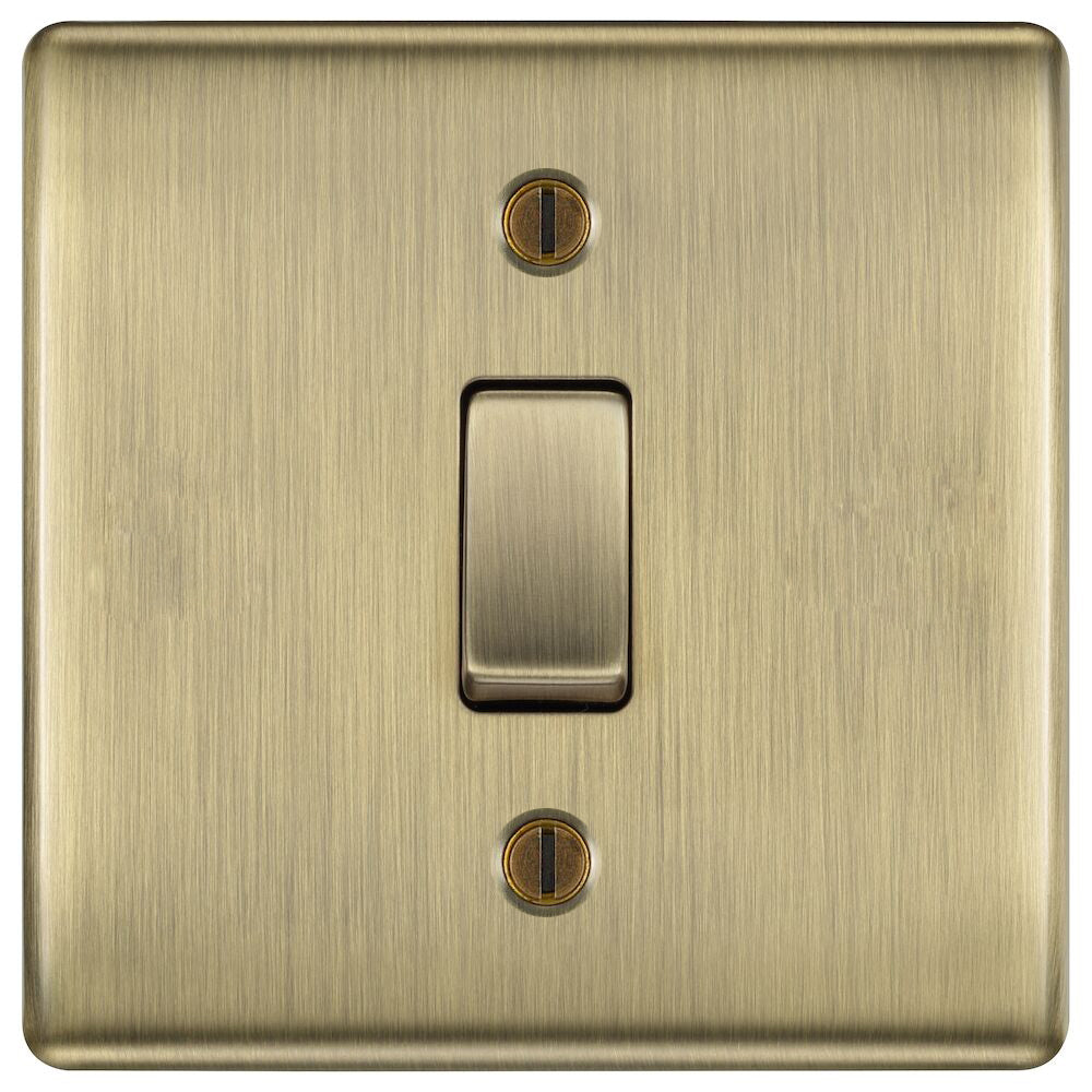 BG Nexus Metal Antique Brass 20A Double Pole Switch NAB30 - Vintage Style Electrical Switch for Home, Office & Commercial Use - Perfect for Lighting Control & Appliance Circuits