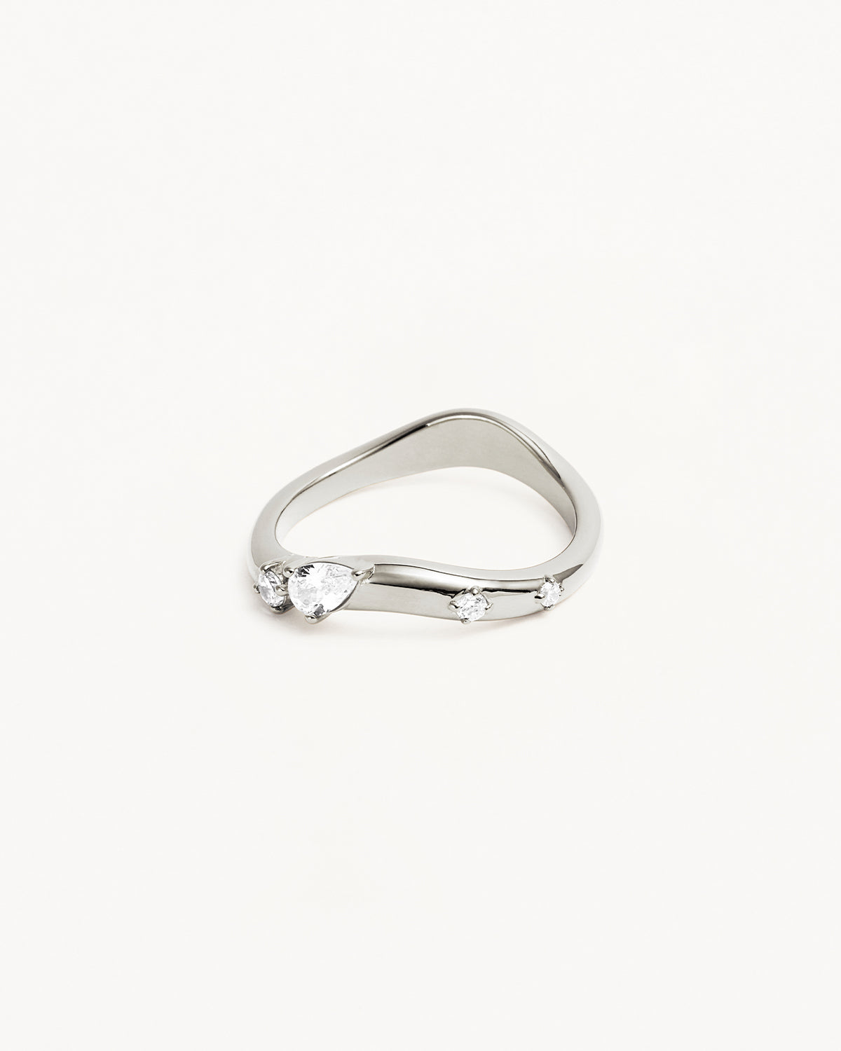 Elegant Sterling Silver Chasing Tides Ring for Women | Ocean Wave Inspired Jewelry | Perfect for Beach Weddings, Anniversary Gifts & Everyday Wear