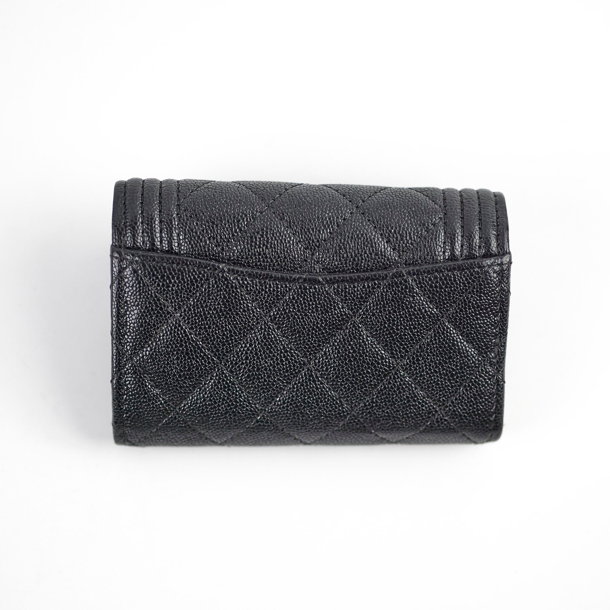 Chanel Caviar Leather Boy Key Holder - Black Luxury Keychain for Women | Perfect for Keys, Cards & Everyday Essentials