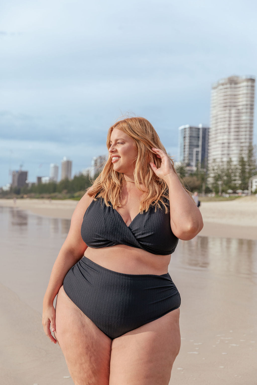 Black Miami Bikini Bottoms - High Waisted Swimwear for Women, Perfect for Beach Vacations & Pool Parties