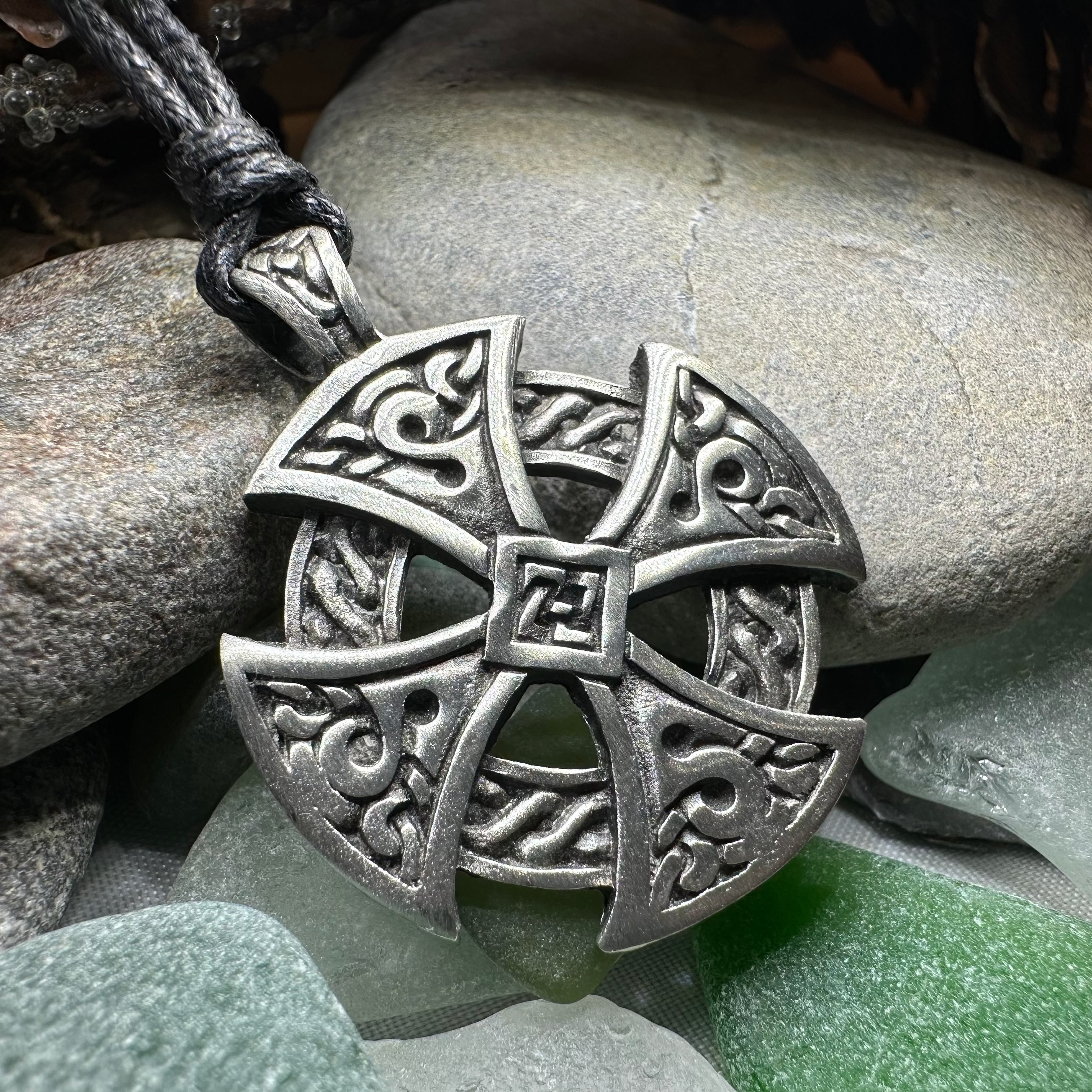 Celtic Cross Necklace for Women - Stainless Steel Destiny Pendant with 18