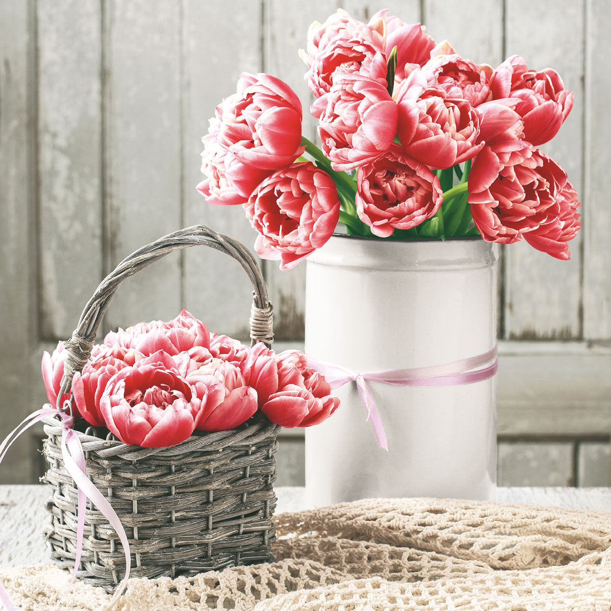 20 Pack Peony Floral Printed Lunch Napkins - Elegant Disposable Paper Napkins for Parties, Weddings, and Everyday Dining