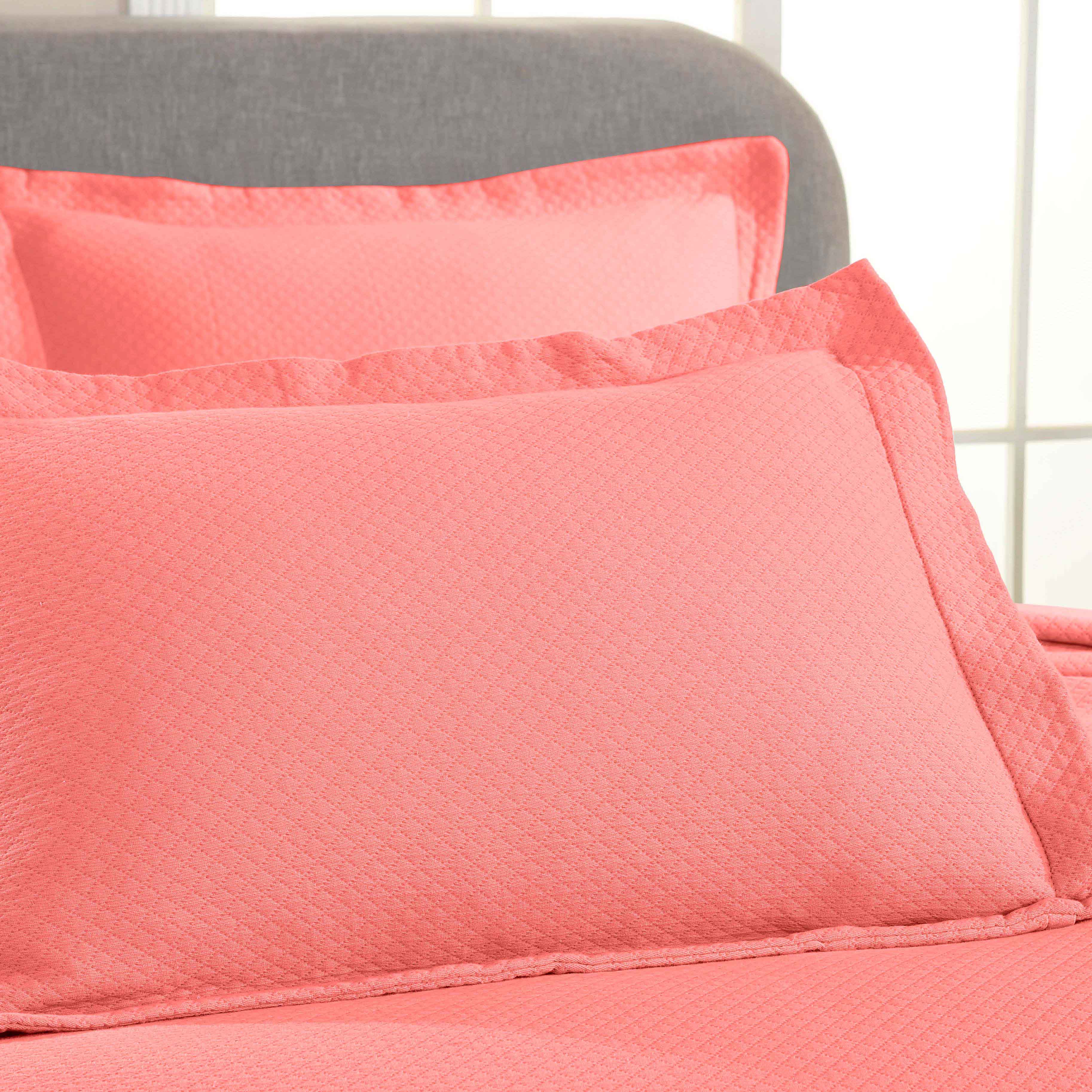 Premium Jacquard Matelassé Cotton Diamond Solitaire Bedspread Set - Queen Size Luxury Bedding for Master Bedroom & Guest Room Decor