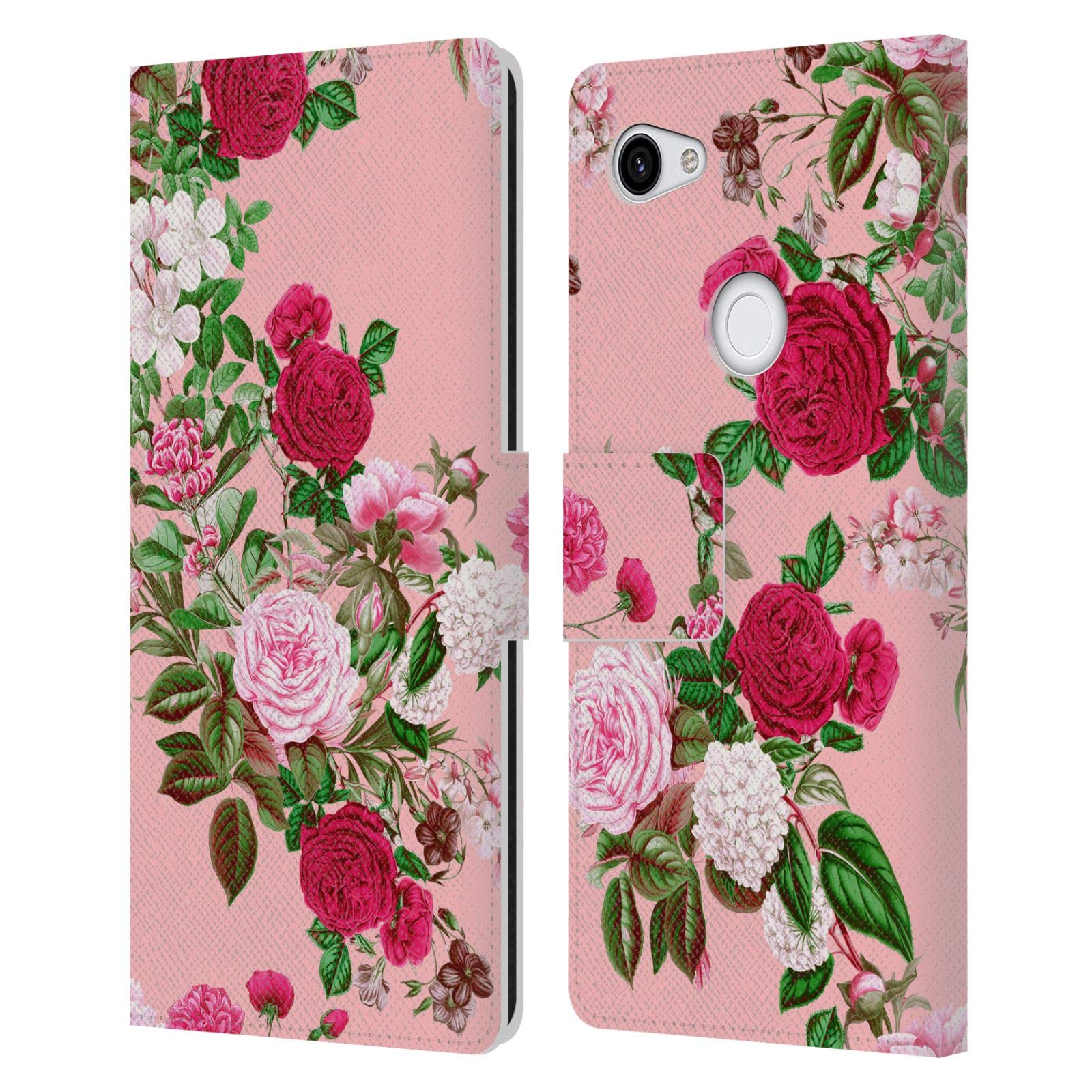 Head Case Designs 官方授权 Riza Peker 浪漫花卉皮革书皮钱包保护套 适用于 Google Pixel 3a XL 时尚实用手机壳 商务旅行必备