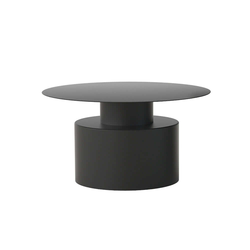 Modern White Round Coffee Table Set of 2 - Metal Accent Tables for Living Room, Lounge & Office - Stylish Side Tables with Sturdy Metal Base for Home Decor