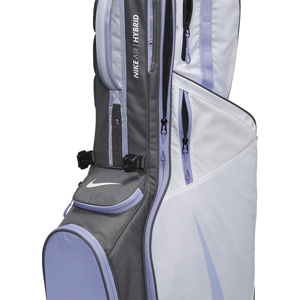 Nike Air Hybrid 2 Golf Stand Carry Bag - Lightweight & Durable (White/Iron Grey/Purple Pulse) - Perfect for Golf Tournaments & Practice Rounds