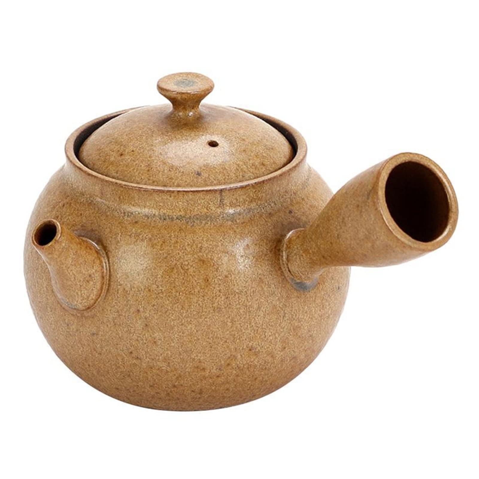 Premium Ceramic Teapot with Side Handle - 1PC Household Bubble Tea Kettle, Long Handle & Coarse Pottery Design for Tea Lovers - Perfect for Home, Office, and Tea Ceremonies
