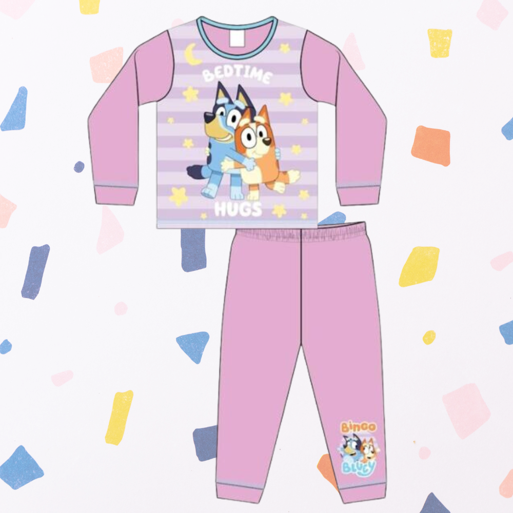 Bluey Bedtime Hugs Pink Pajamas for Kids - Soft & Comfortable Sleepwear for Girls, Perfect for Bedtime, Lounging & Playtime