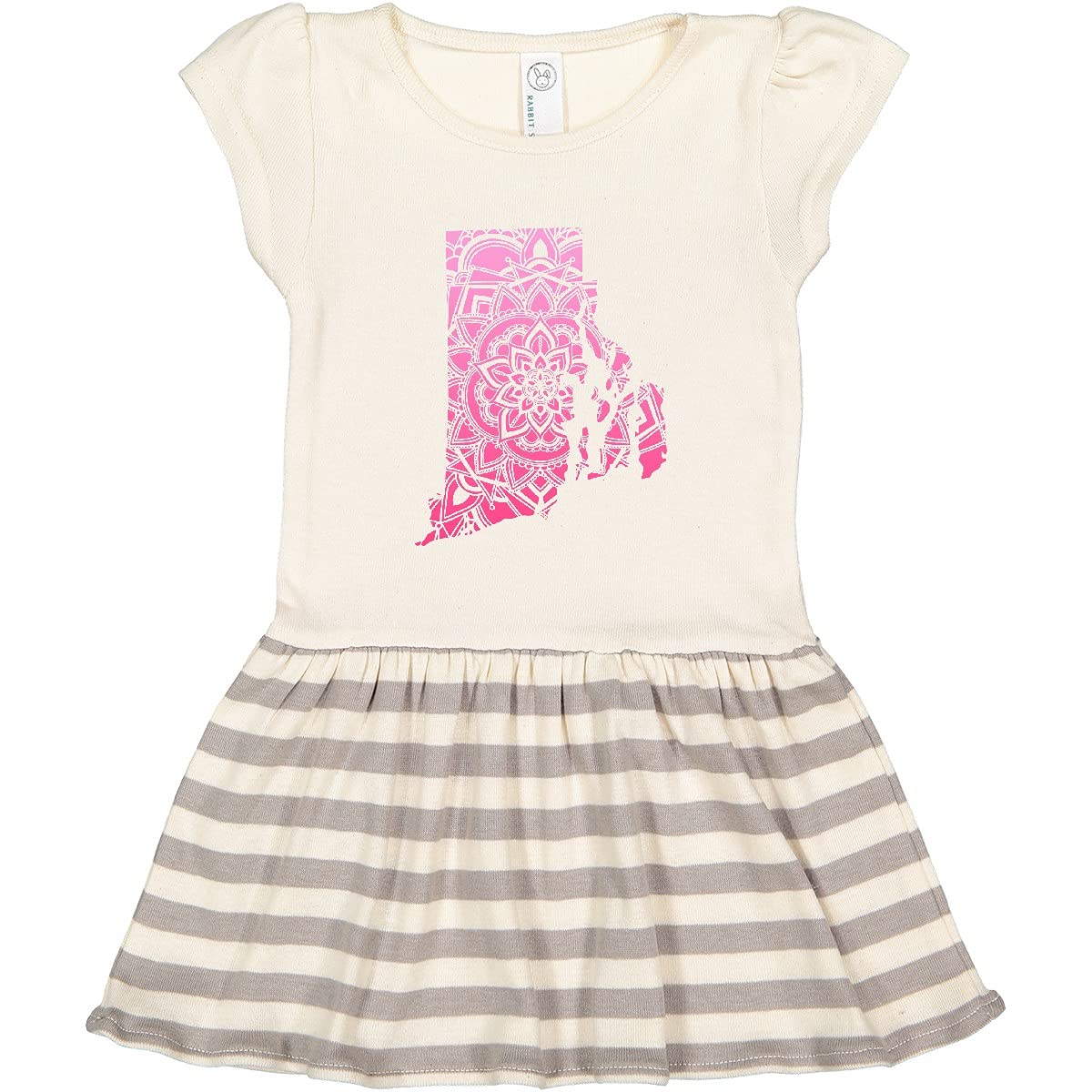 Inktastic Rhode Island Silhouette Mandala Toddler Dress - Cute & Comfortable Baby Girl Outfit for Casual Wear, Playdates & Family Photos
