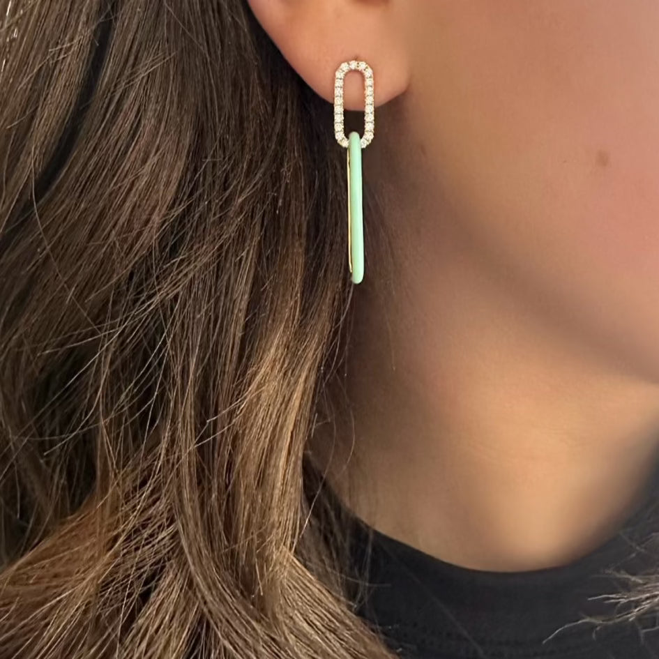 Exquisite Turquoise and Diamond Drop Earrings for Women – Elegant Dangling Jewelry for Parties, Weddings & Special Occasions