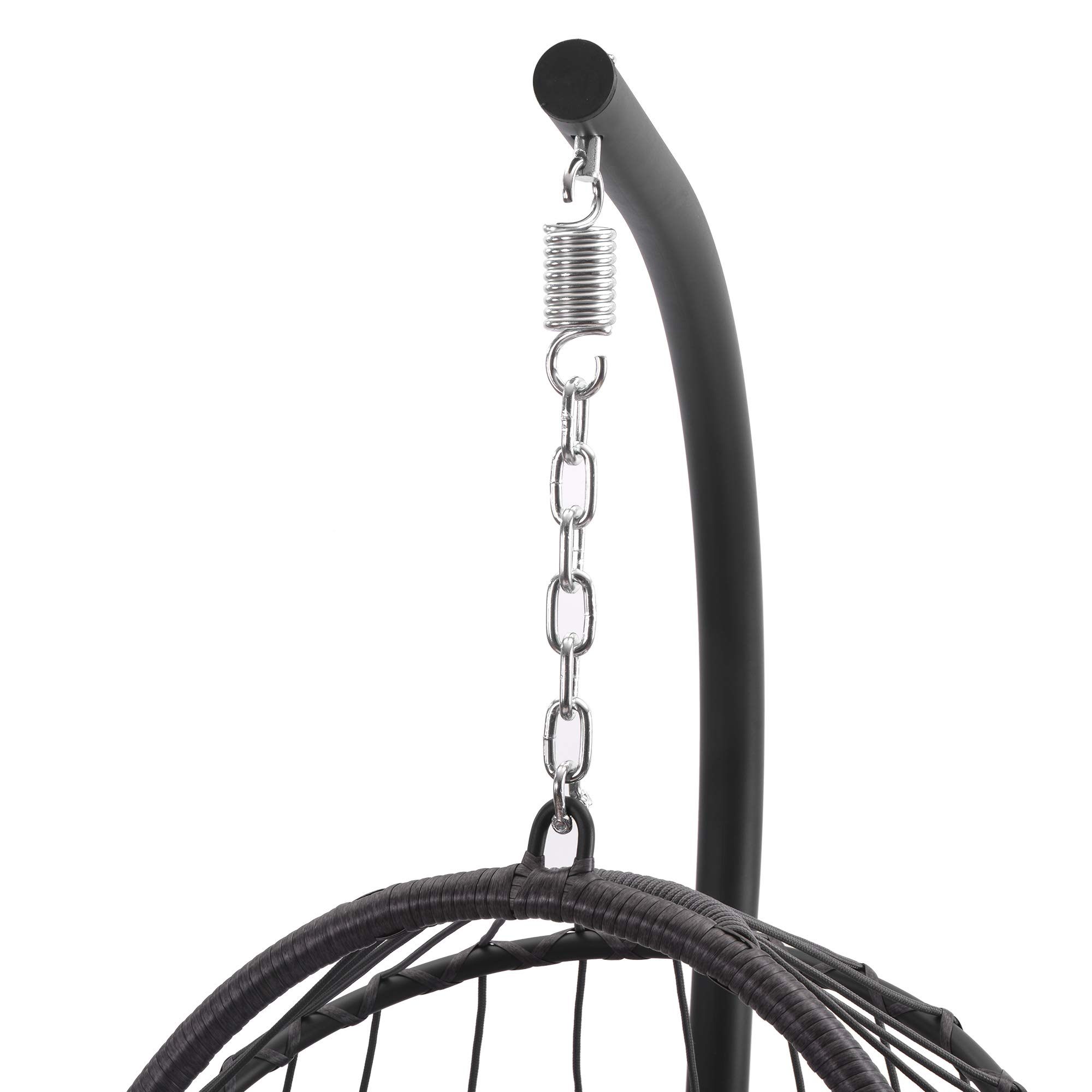 Wicker Swing Egg Chair - Outdoor Hanging Hammock Chair with Stand, 350 lbs Weight Capacity - Perfect for Patio, Garden, Backyard Relaxation and Boho Home Decor