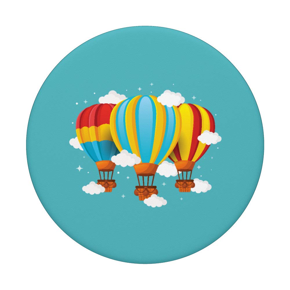 Hot Air Balloon Fan Gift - Swappable PopGrip Phone Grip & Stand for Balloon Festival Enthusiasts - Perfect for Travel, Events, and Phone Protection