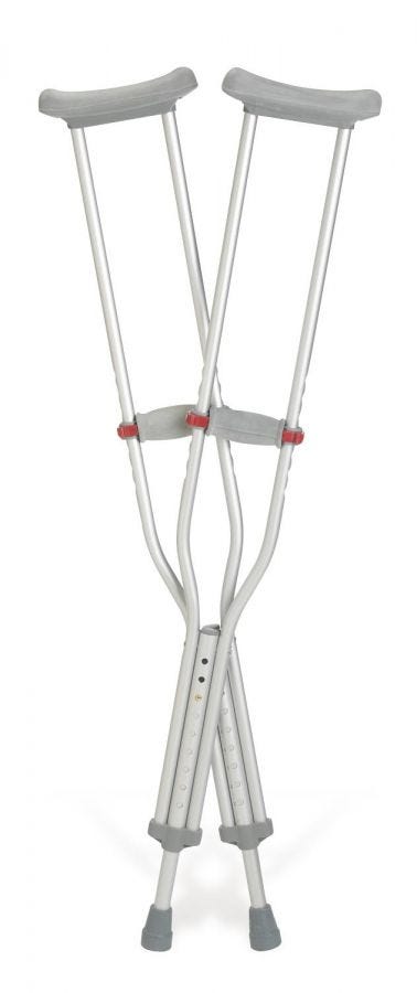 Guardian Red Dot Push Button Adjustable Crutches for Adults - 44