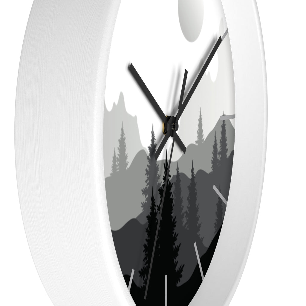 Full Moon Forest Wall Clock - Modern Home Decor for Living Room, Bedroom & Office - Silent Non-Ticking Battery Operated