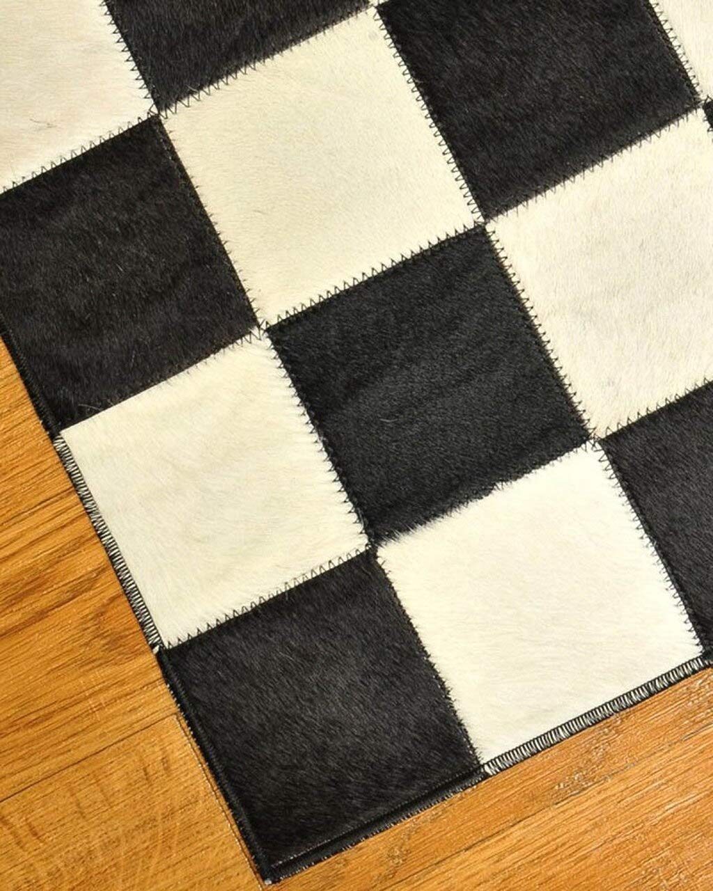 Premium Natural Cowhide Area Rug 4' x 6' - Handmade Bergama Hide Rug for Living Room, Bedroom & Office Decor (#5388) | Durable & Stylish Home Accent for Modern & Rustic Interiors
