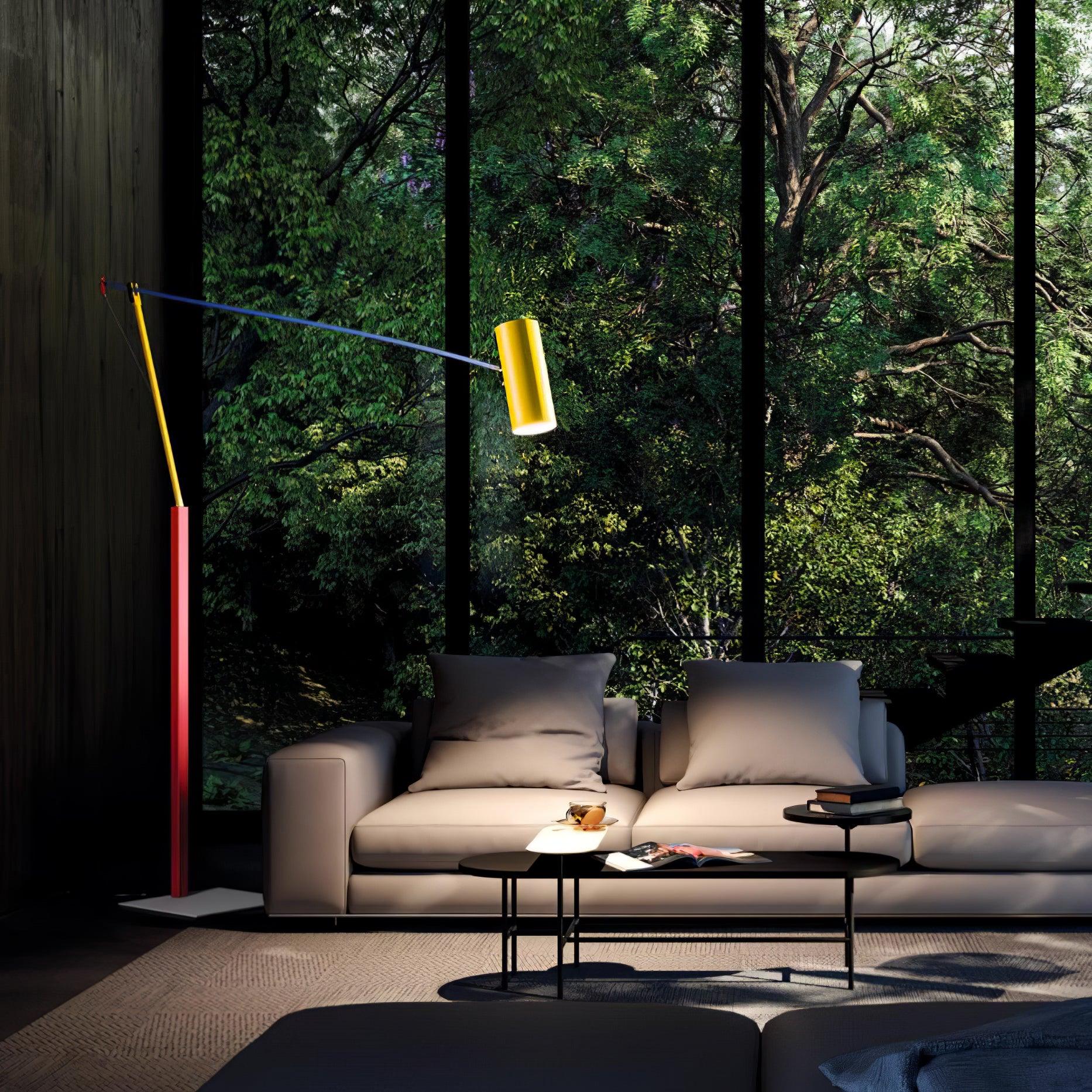 Modern Ettorino Floor Lamp with Adjustable Height - Stylish LED Standing Light for Living Room, Bedroom & Office - Warm White & Cool White Dimmable Lighting
